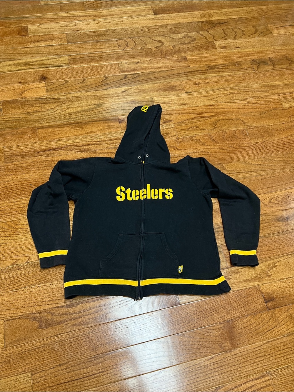 Women’s  Black & Yellow Steelers NFL Zip-Up Hoodie